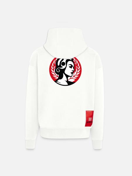 Soziales Frauen-Emblem - Zip Hoodie - made by SPREAD - OFF WHITE