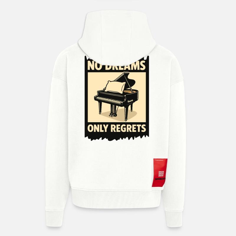 Piano à queue avec coussin - Veste à capuche bio épaisse oversize fabriqué en UE - OFF WHITE