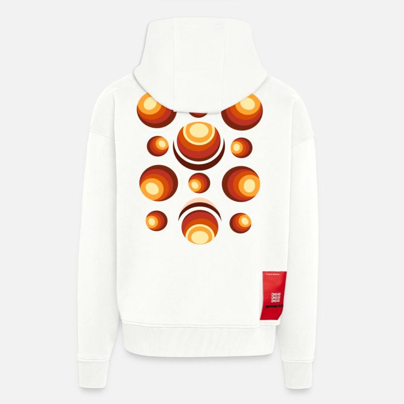Retro Circle Pattern 70s Crescent - Zip Hoodie - made by SPREAD - OFF WHITE
