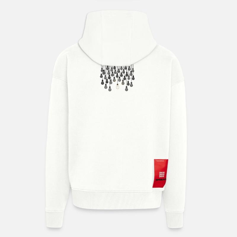 Graues Glühbirnen-Array mit einzigartiger Helligkeit - Zip Hoodie - made by SPREAD - OFF WHITE