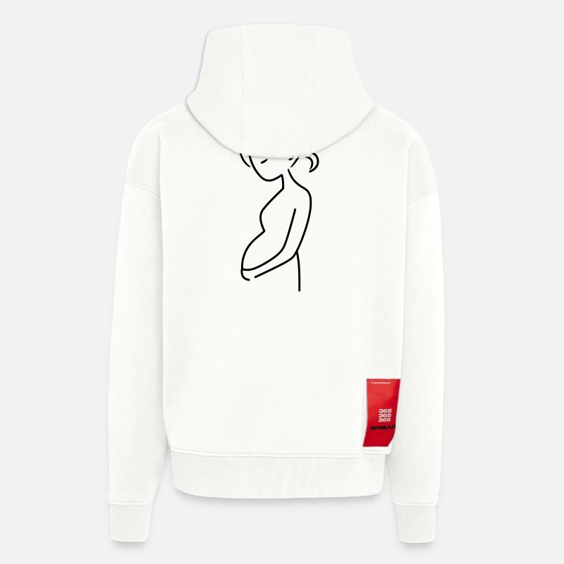 enceinte - Veste à capuche bio épaisse oversize fabriqué en UE - OFF WHITE