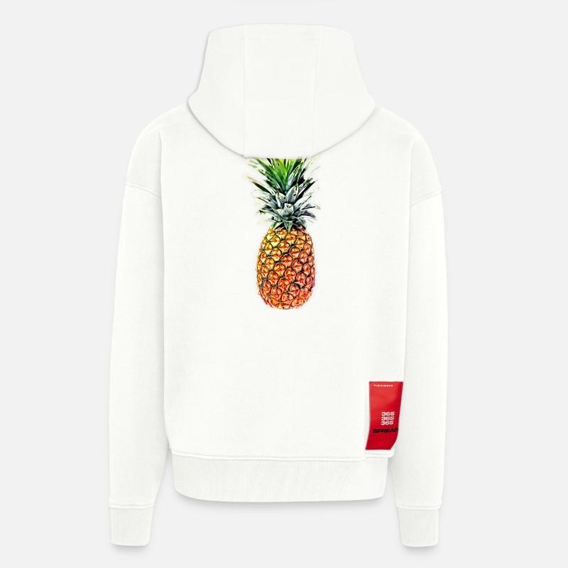Ananas princesse - Veste à capuche bio épaisse oversize fabriqué en UE - OFF WHITE