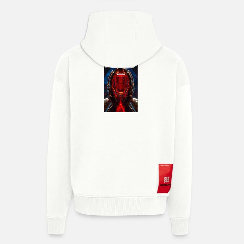Roter Kristall RoboHände - Zip Hoodie - made by SPREAD - OFF WHITE