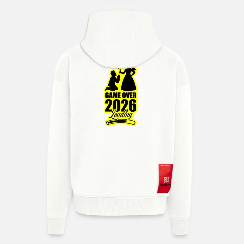 Fin du match : Mariage 2026 - Veste à capuche bio épaisse oversize fabriqué en UE - OFF WHITE