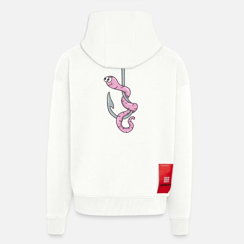 Crochets de ver de terre - Veste à capuche bio épaisse oversize fabriqué en UE - OFF WHITE