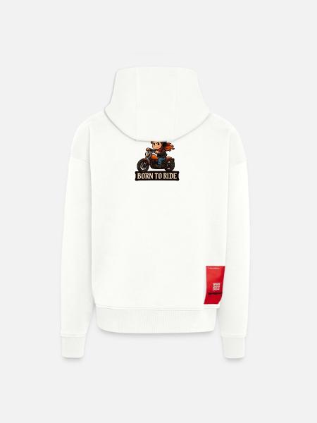 Biker Girl – Born to Ride - Zip Hoodie - made by SPREAD - OFF WHITE