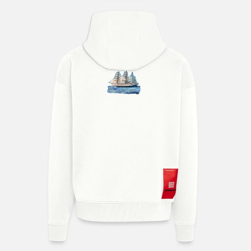 foc de gorch 2 - Veste à capuche bio épaisse oversize fabriqué en UE - OFF WHITE