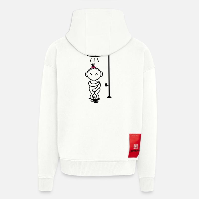 scheues Mädchen unter der Dusche - Zip Hoodie - made by SPREAD - OFF WHITE