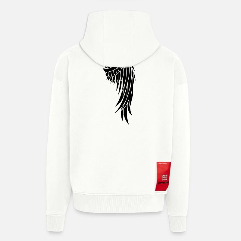 Aile d’ange - Veste à capuche bio épaisse oversize fabriqué en UE - OFF WHITE