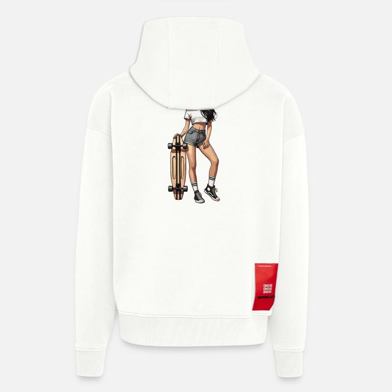 Longboard - Veste à capuche bio épaisse oversize fabriqué en UE - OFF WHITE
