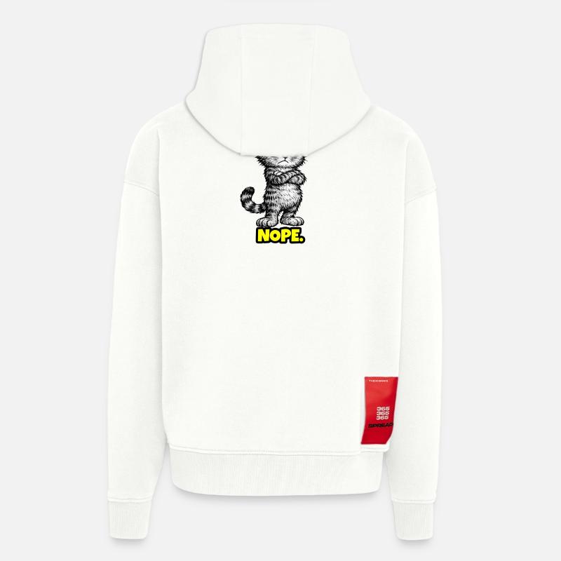 Nope. – Grumpy Katze (Chef Vibes) - Veste à capuche bio épaisse oversize fabriqué en UE - OFF WHITE