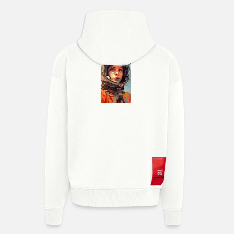 Fille de l’espace - Veste à capuche bio épaisse oversize fabriqué en UE - OFF WHITE