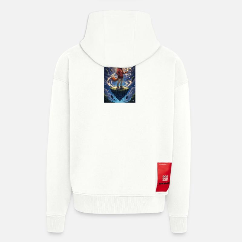 Fuchs im schwebenden Inselkristall - Zip Hoodie - made by SPREAD - OFF WHITE