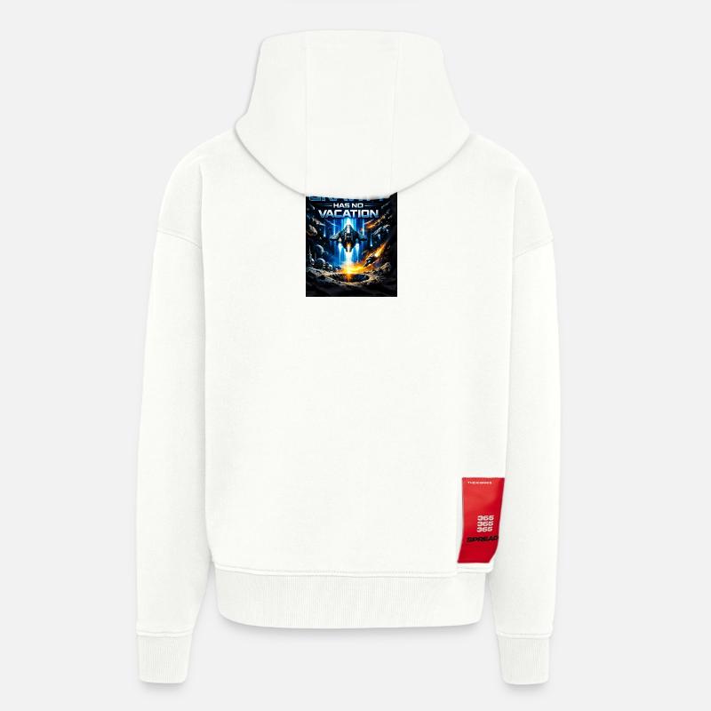 La gravité n’a pas de vacances - Veste à capuche bio épaisse oversize fabriqué en UE - OFF WHITE