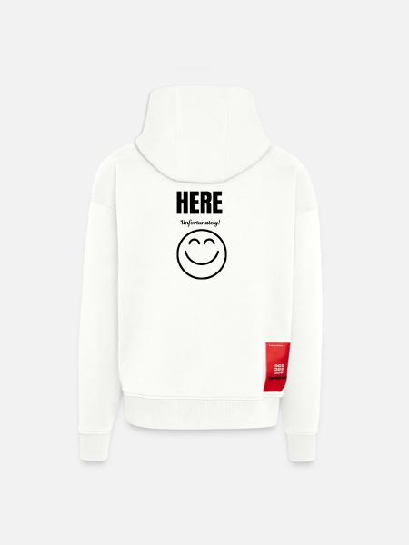 I'M HERE ,unfortunately,smile face,funny sarcastic - Zip Hoodie - made by SPREAD - OFF WHITE