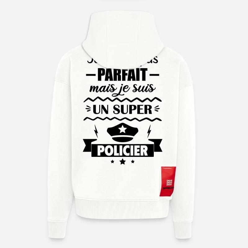 Nicht perfekt, aber super Polizei - Zip Hoodie - made by SPREAD - OFF WHITE