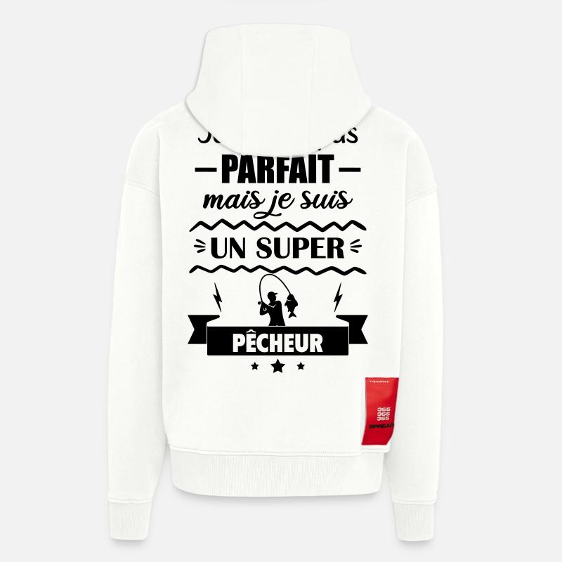 Pas parfait mais super pêcheur Pêche - Veste à capuche bio épaisse oversize fabriqué en UE - OFF WHITE