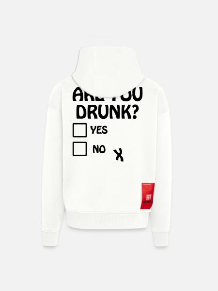 Are you drunk? - Zip Hoodie - made by SPREAD - OFF WHITE