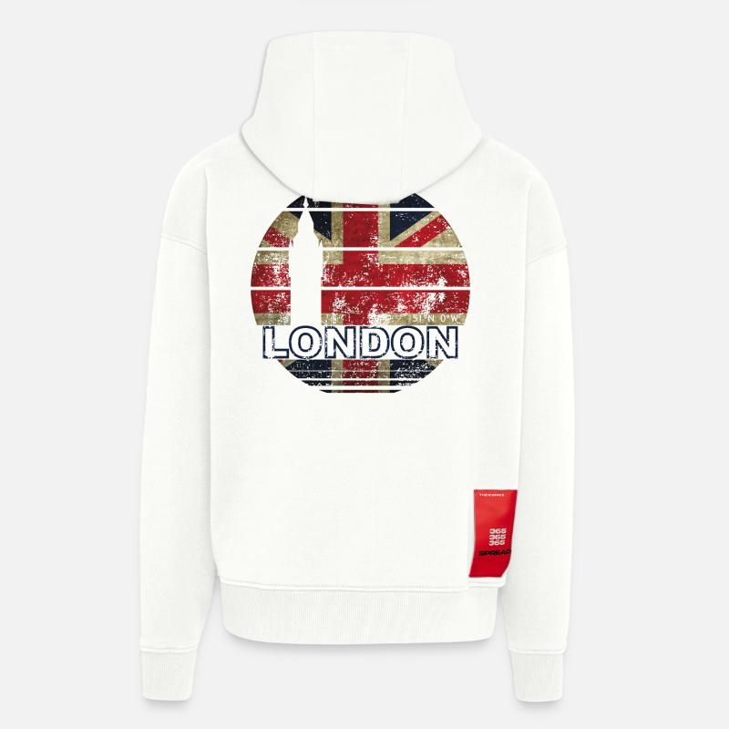 LONDRES ANGLETERRE LONDRES - Veste à capuche bio épaisse oversize fabriqué en UE - OFF WHITE