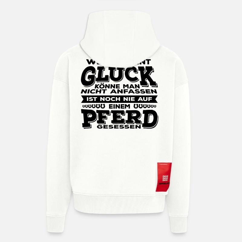 Glück Pferd - Zip Hoodie - made by SPREAD - OFF WHITE