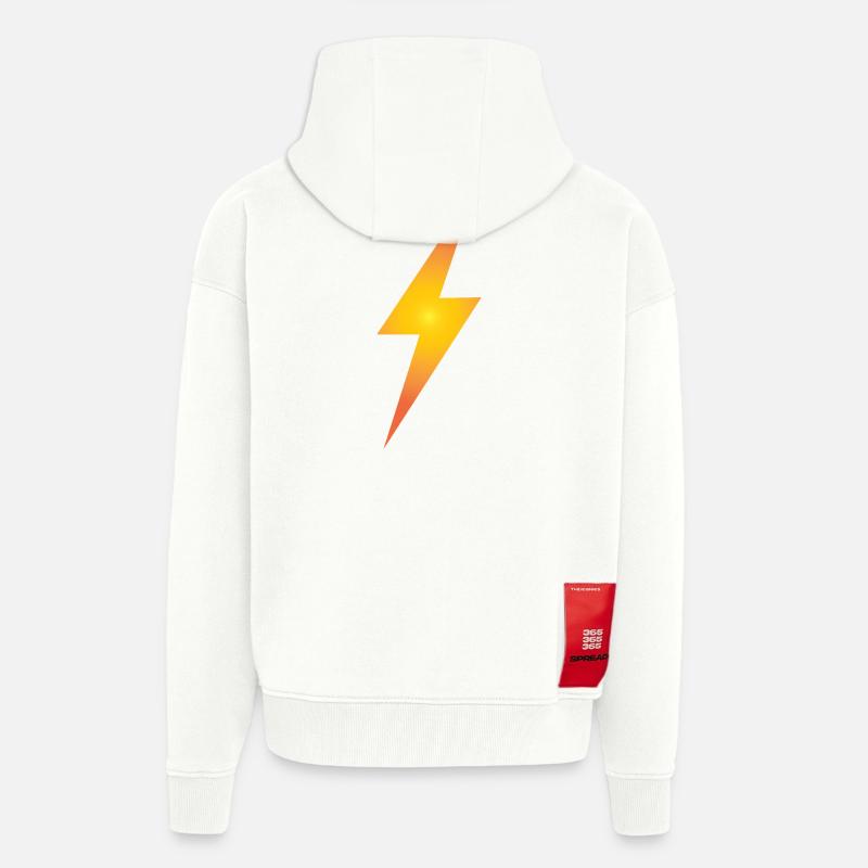 Gelber Blitz mit Farbverlauf - Zip Hoodie - made by SPREAD - OFF WHITE
