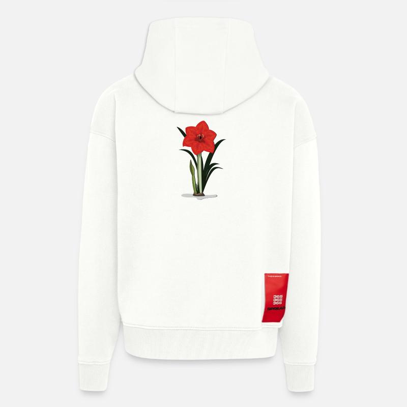 amaryllis - Veste à capuche bio épaisse oversize fabriqué en UE - OFF WHITE