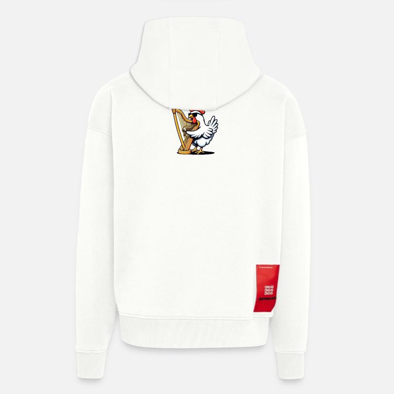 Le céleri Saxy apporte le jazz croquant - Veste à capuche bio épaisse oversize fabriqué en UE - OFF WHITE