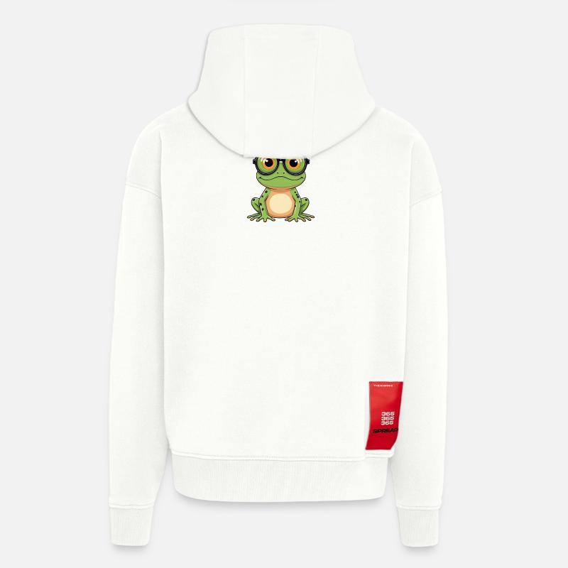 Frosch mit Brille - Zip Hoodie - made by SPREAD - OFF WHITE