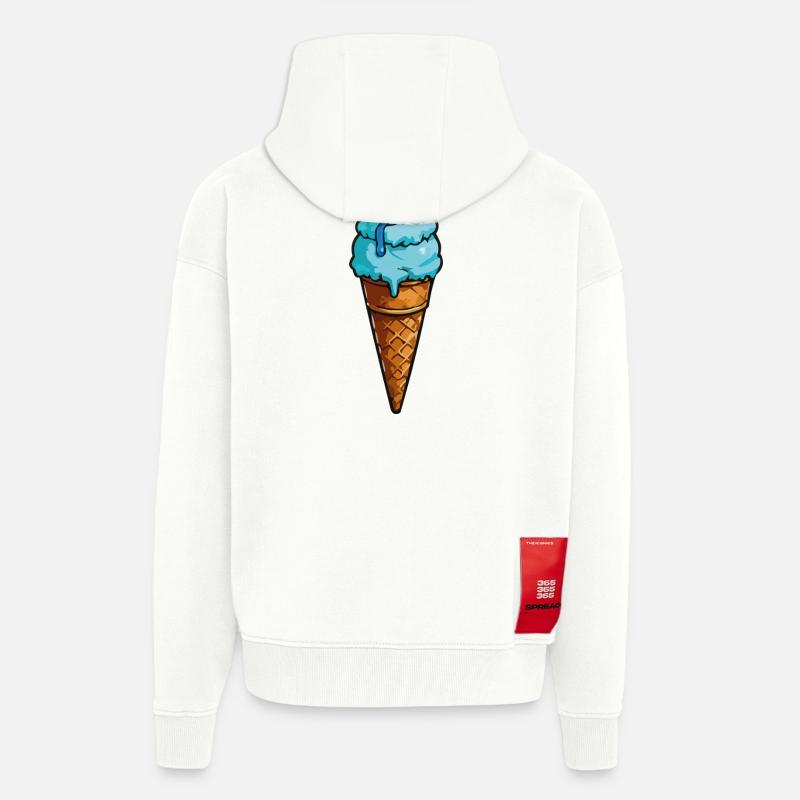 Blaues Eiscreme Cartoon Eiswaffel - Zip Hoodie - made by SPREAD - OFF WHITE