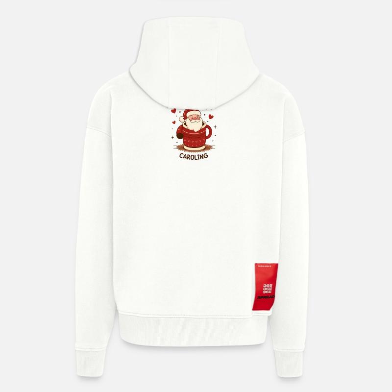 Süßer Kaffeetrinkender Weihnachtsmann - Zip Hoodie - made by SPREAD - OFF WHITE