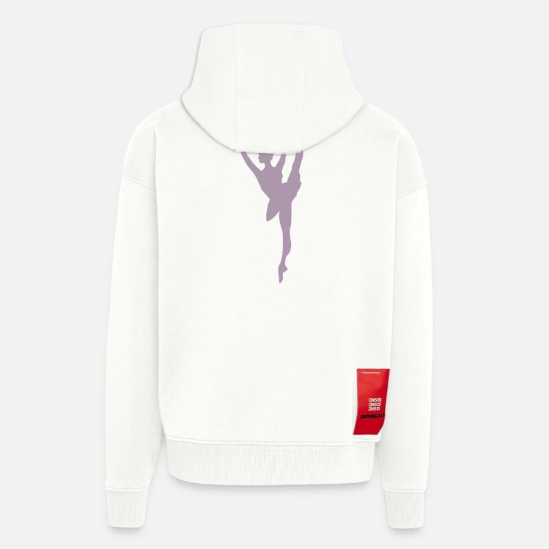 Minimalist Ballet Dancer Silhouette - Zip Hoodie - made by SPREAD - OFF WHITE
