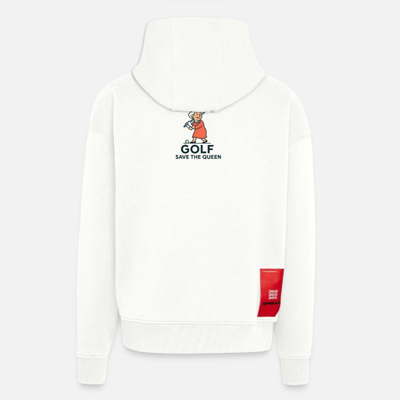 Golf save the Queen 2 - Veste à capuche bio épaisse oversize fabriqué en UE - OFF WHITE