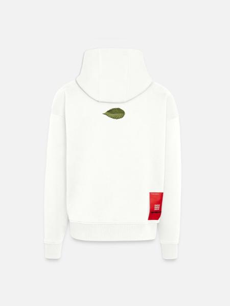 Leaf Structure Olive Green Pattern - Zip Hoodie - made by SPREAD - OFF WHITE