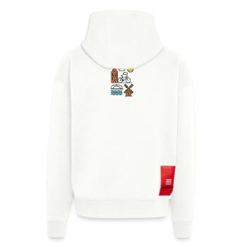 Ma ville Amsterdam - Veste à capuche bio épaisse oversize fabriqué en UE - OFF WHITE - Dos