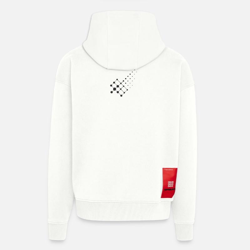 Géométrie de diffusion – Conception chimique - Veste à capuche bio épaisse oversize fabriqué en UE - OFF WHITE