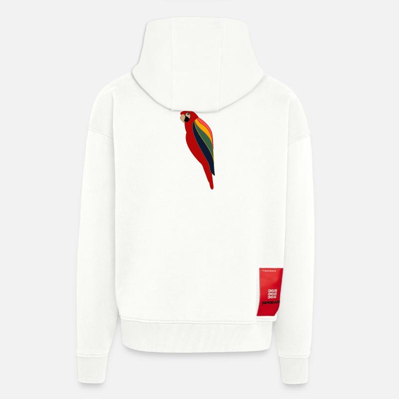 perroquet - Veste à capuche bio épaisse oversize fabriqué en UE - OFF WHITE