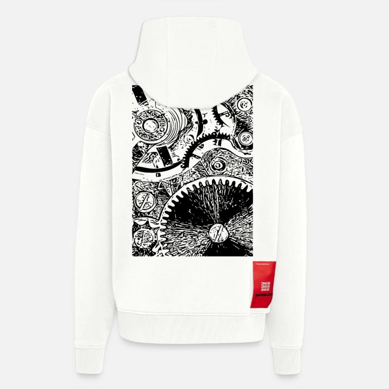 clockwork - Zip Hoodie - made by SPREAD - OFF WHITE