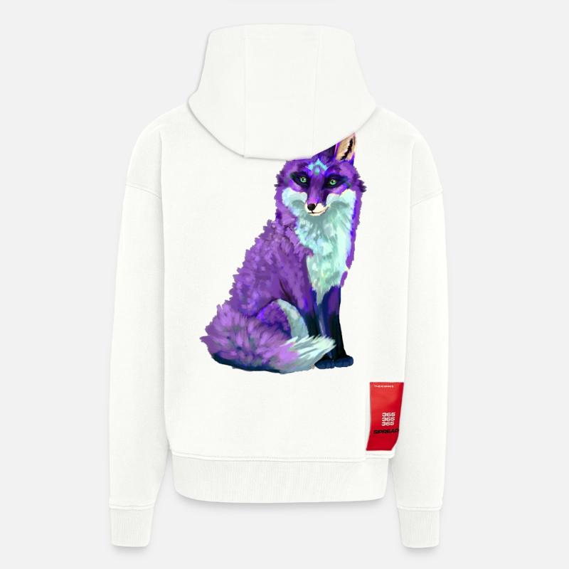 fox - Zip Hoodie - made by SPREAD - OFF WHITE