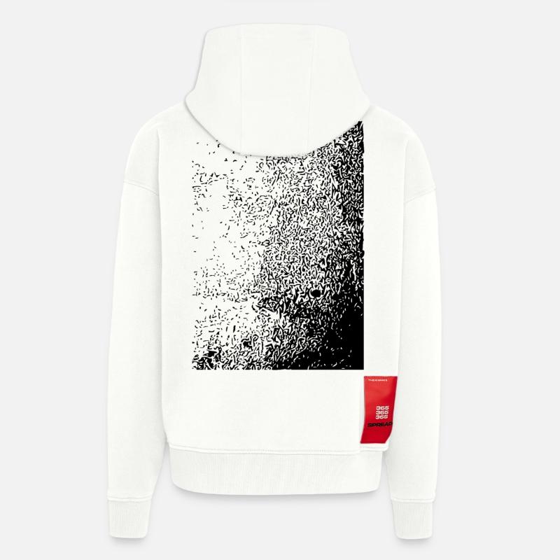 Conception abstraite - Veste à capuche bio épaisse oversize fabriqué en UE - OFF WHITE