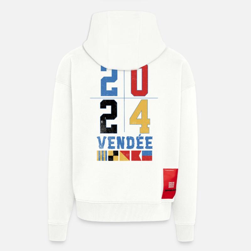 Globe regatta design Year 2024 Vendée - Zip Hoodie - made by SPREAD - OFF WHITE