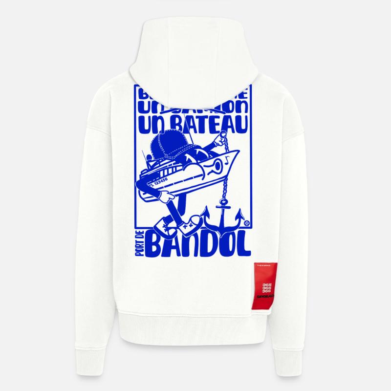 Retro Mittelmeer Bandol Boot Maskottchen - Zip Hoodie - made by SPREAD - OFF WHITE