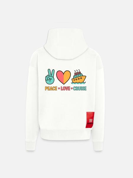Peace Love Cruise Vacation - Zip Hoodie - made by SPREAD - OFF WHITE