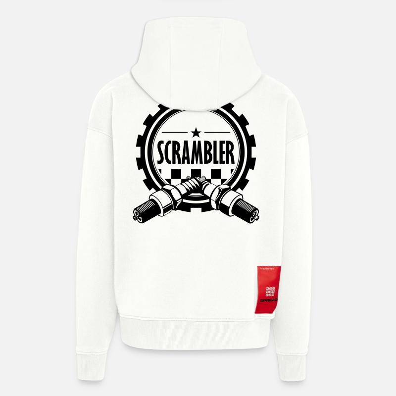 scrambler - Zip Hoodie - made by SPREAD - OFF WHITE