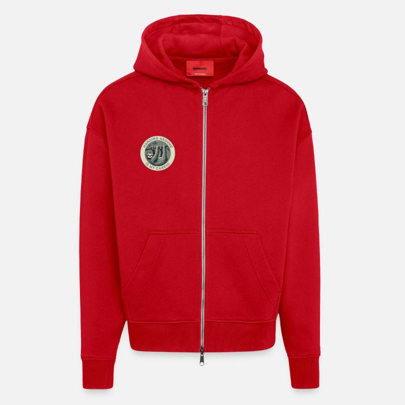 Traîner, c’est mon cardio - Veste à capuche bio épaisse oversize fabriqué en UE - rouge
