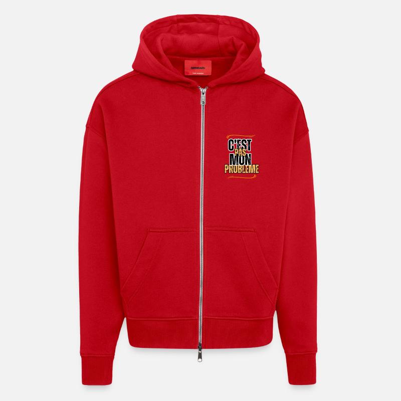 c'est pas mon problème - Veste à capuche bio épaisse oversize fabriqué en UE - rouge