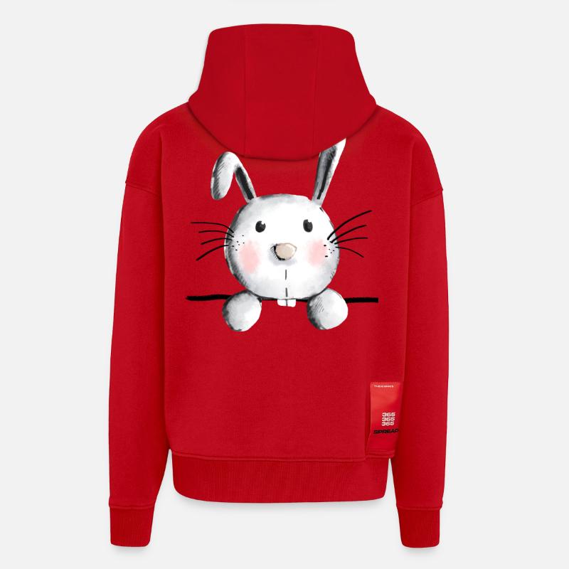 Cute bunny - bunny - rabbit - rabbit - Zip Hoodie - made by SPREAD - red