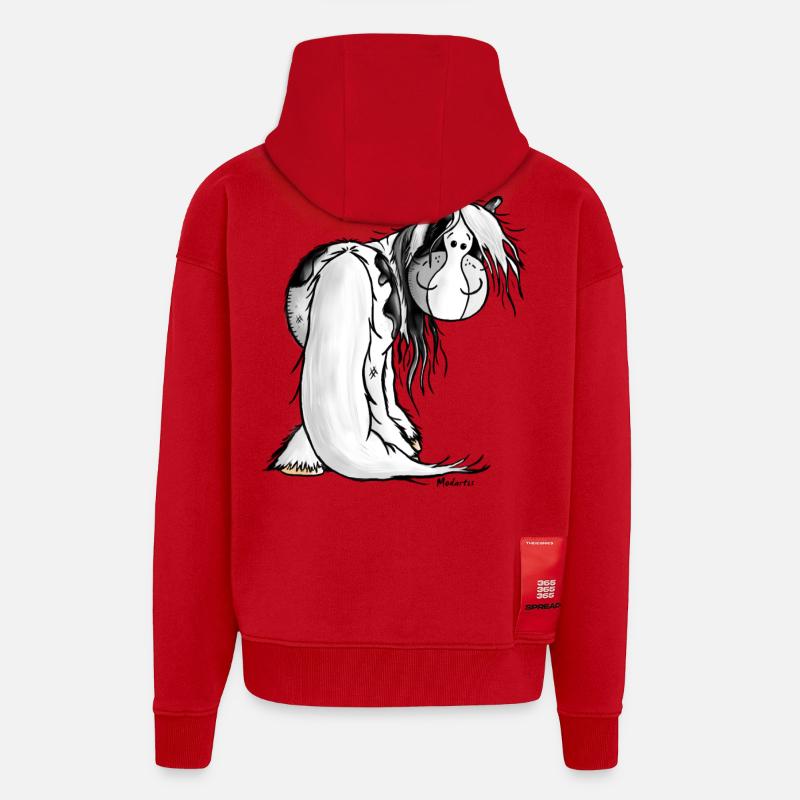 Irish Tinker Pferd - Horse - Schecke - Zip Hoodie - made by SPREAD - Rot