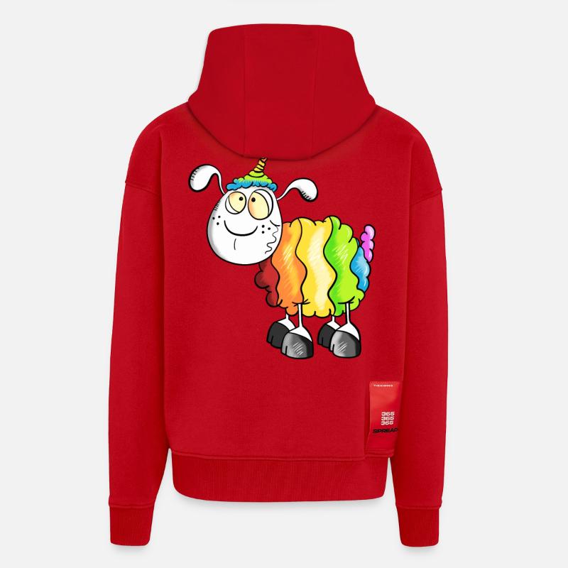 Rainbow Schaf - Zip Hoodie - made by SPREAD - Rot