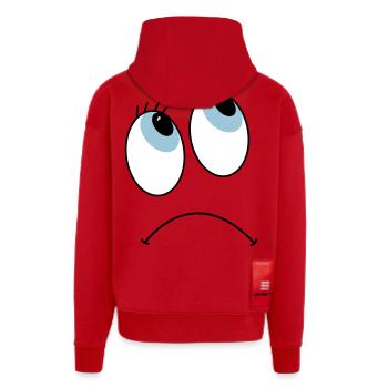 Les yeux - Veste à capuche bio épaisse oversize fabriqué en UE - rouge - Dos