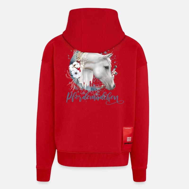 Pferdemädchen Pferde Geschenk - Zip Hoodie - made by SPREAD - Rot